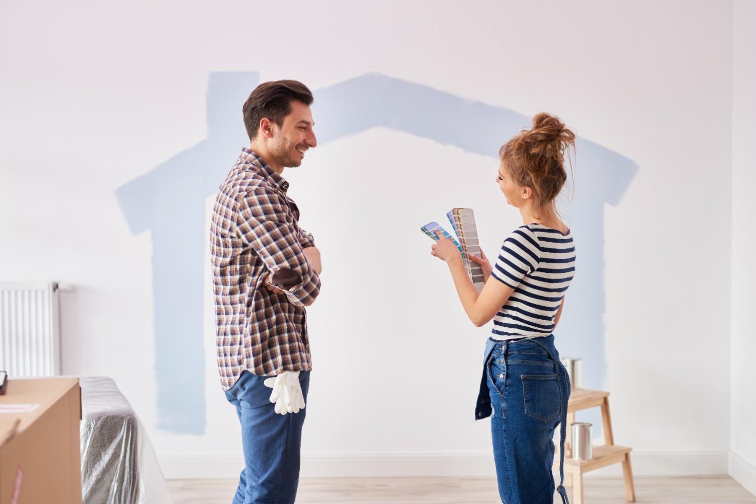 Professional renovation team at work
